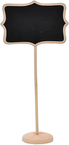 Vista 11 de Mini pizarra de tiza 3 piezas carteles colgantes tarjeta de tablero de mensajes con soporte para letreros de comida menú de números de mesa