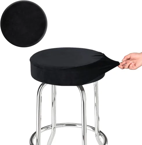 SINOSSO Funda para taburete de bar, terciopelo súper suave de diámetro.11-13 pulgadas, redonda, elástica, lavable, a prueba de polvo para muebles