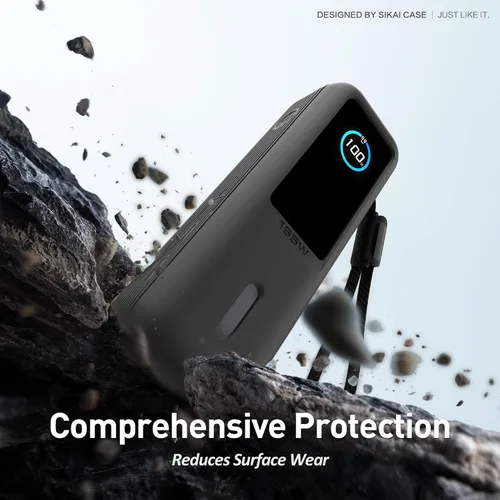 Vista 8 de Estuche de silicona para batería externa Anker Laptop (25,000mAh 165W) con orificio para tuerca de 1/4", almacenamiento para tarjeta SD/SIM