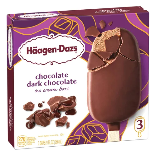 Vista 7 de Haagen-Dazs, Barras de helado de chocolate negro con chocolate, 3 unidades (congelado)
