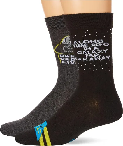 STAR WARS Paquete de 2 calcetines casuales para hombre color negro talla 10-13 de EE UU Negro -