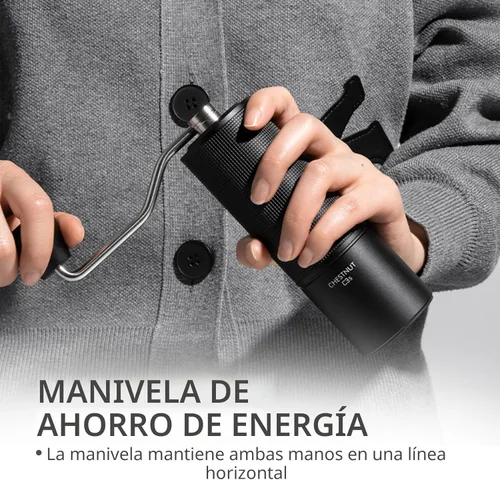Vista 5 de TIMEMORE Chestnut C3S - Molinillo de café manual, molinillo de café de rebaba cónica de acero inoxidable S2C, molinillo de café de mano