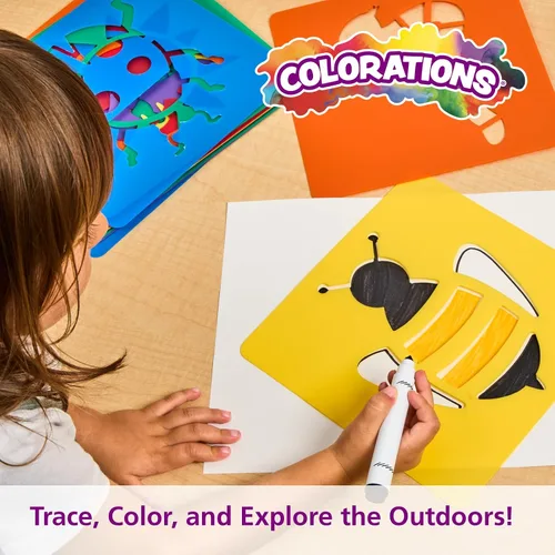 Vista 6 de Colorations Plantillas grandes de plástico lavable para objetos cotidianos, juego de 12