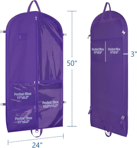 Vista 2 de Bolsa de ropa de baile transparente Zilink para niñas adolescentes, bolsas de baile para bailarines y adolescentes con 5 bolsillos transparentes