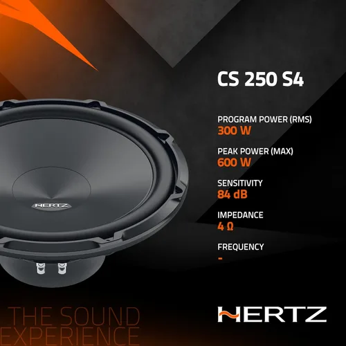 Vista 5 de HERTZ Cento Series CS-250-S4 Subwoofer SVC RMS de 4 ohmios de 10" (250 mm) 300 vatios