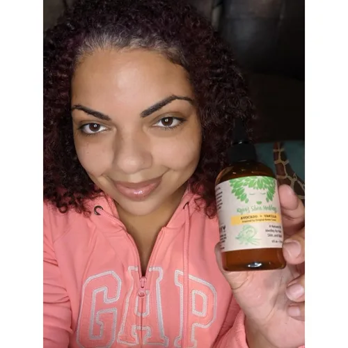 Vista 5 de Mezcla de aceite de aguacate + vainilla multiuso para cara, cuerpo y cabello, aceite de aguacate natural, aceite de nuez de karité, aceite esencial