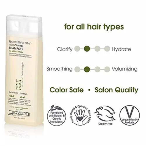 Vista 2 de Productos Giovanni., Champú - 1 paquete, Árbol de té triple (árbol de té botánico)