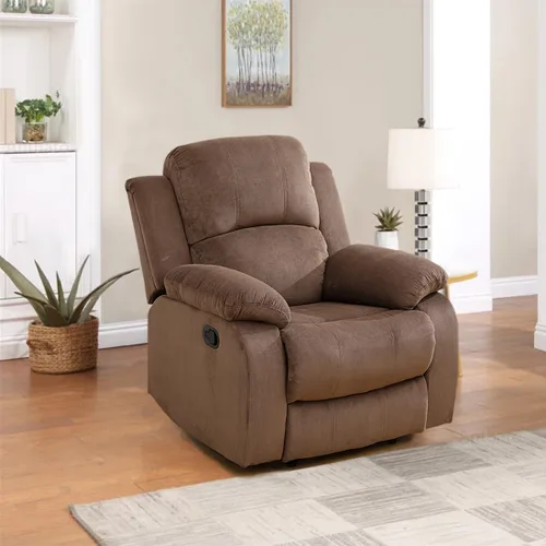 Vista 47 de Sofá reclinable manual, sofá reclinable de lujo de 3 plazas, sofá reclinable con portavasos y mesa de café, sofá de cuero sintético para sala