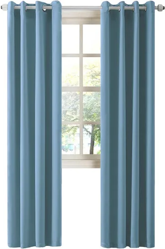 Vista 67 de LA PALMA Cortinas opacas con aislamiento térmico y ojales, para sala de estar, dormitorio, paquete de 2 paneles