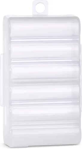 Vista 4 de GlossyEnd Juego de 4 cajas de almacenamiento de baterías AA y dos AAA, estuche de almacenamiento de batería, soporte de batería transparente