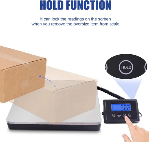 Vista 4 de Fuzion Báscula de envío para paquetes para pequeñas empresas – 440 lb x 0.1 lb Báscula postal digital para paquetes, Báscula de paquetes de envío