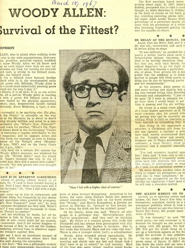 Woody Allen original 1pg clipping magazine photo #R6788