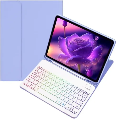 Vista 10 de kaidisen Funda con teclado retroiluminado colorido para Galaxy Tab S6 Lite de 10.4 pulgadas con teclado magnético desmontable Bluetooth RGB