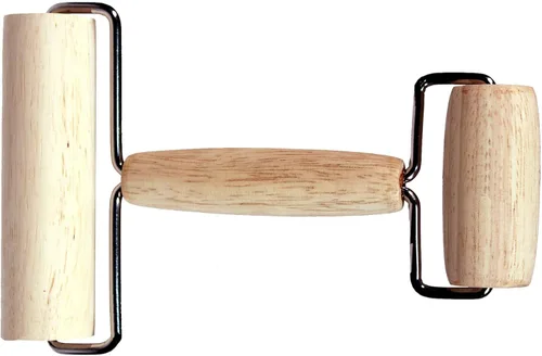 Vista 3 de Creative Hobbies Rodillo de poni de madera dura, herramienta de doble rodillo de diseño 2 en 1 para cerámica, trabajo de arcilla de cerámica