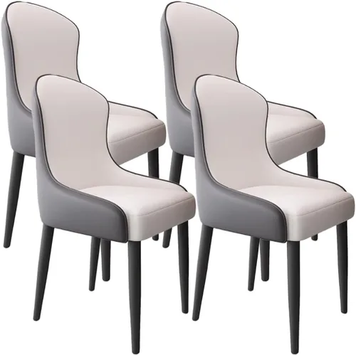 Vista 43 de YVYKFZD Leather Dining Chairs, Dining Room Chairs Set of 2/4, Kitchen Chair with Metal Leg and Backrest, Upholstered Comfy Side Chair, for Bedroom
