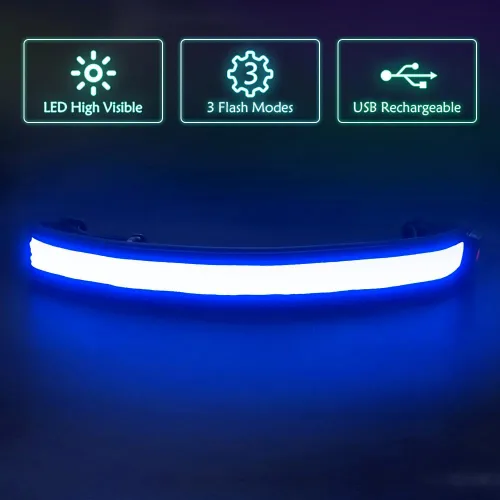 Vista 2 de Illumifun Cinturón LED para Correr - Fajín Iluminado Recargable por USB, Cinturón Elástico de Alta Visibilidad para Correr, Ciclismo, Senderismo