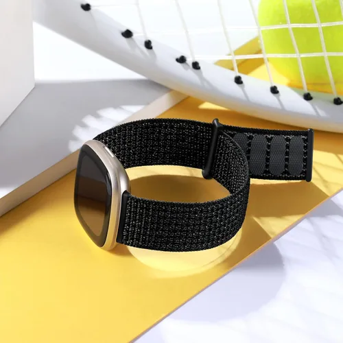 Vista 7 de Getino Compatible con Fitbit Versa 3/Fitbit Versa 4/Fitbit Sense/Sense 2 bandas para mujeres y hombres, correa deportiva ajustable de nailon