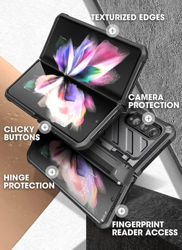 Vista 6 de SUPCASE Unicorn Beetle Pro Series - Funda para Samsung Galaxy Z Fold 3 5G (2021), carcasa resistente de doble capa de cuerpo completo con protector