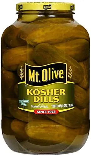 Vista 2 de Mt. Olive Kosher Dills Jumbo Pickles - Tarro de 1 galón (128 fl oz)
