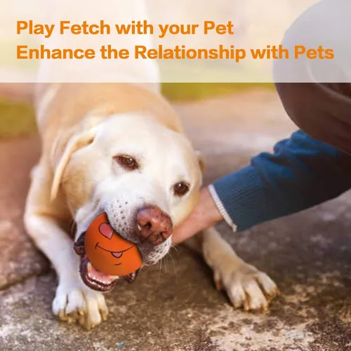 Vista 4 de N-S Juguete chirriante para perro, juguetes para masticar duraderos para dentición, látex, goma suave, interactiva, para jugar a buscar con cara