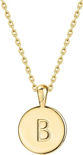 Vista 18 de PAVOI - Collar con dije de letra inicial chapado en oro de 14 quilates para mujer Collar con inicial alfabética de oro