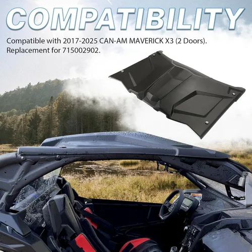 Vista 2 de KUAFU Tapa de techo duro deportiva de 1 pieza compatible con CAN AM Maverick X3 (2 puertas) 2017-2025 repuesto para plástico 715002902