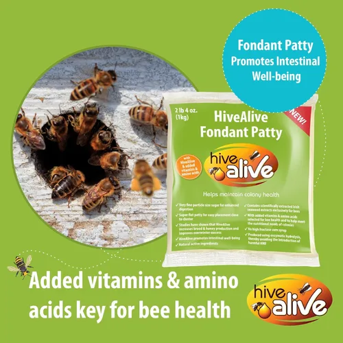 Vista 4 de HIVE ALIVE Suplemento alimenticio Fondant Bee - Potenciador de alimentación fácil de usar evita el hambre durante el invierno - Programa