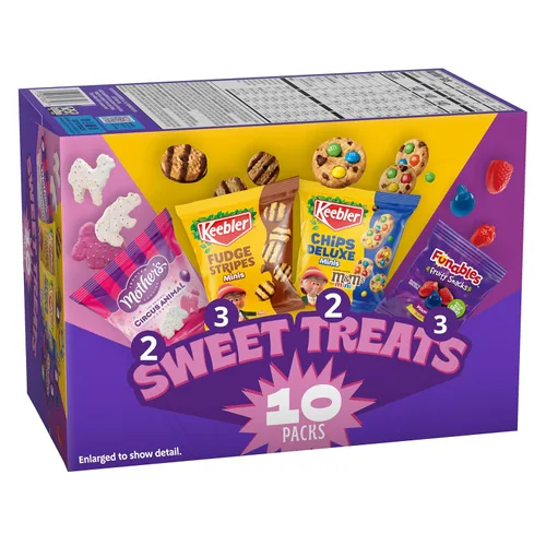 Keebler Sweet Treat - Paquete variado de 10 unidades, incluye chips Deluxe, Funables, Fudge Stripes y Mother's Circus Animal Cookies, 9.4 onzas