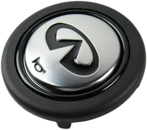 Vista 8 de Q1-TECH, botón redondo JDM universal para volantes aftermarket de 6 pernos con abertura de dos pulgadas 2" para botón de bocina (AUD-BK)