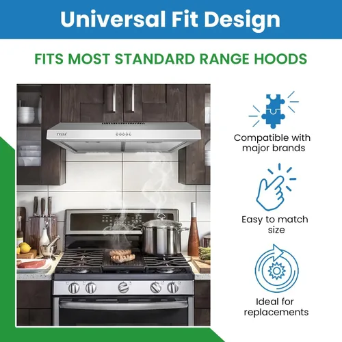 Vista 4 de Filter Everything Broan S99010316 - Filtro de repuesto para campana extractora compatible con Broan - 11-1/4 x 11-3/4 x 3/8