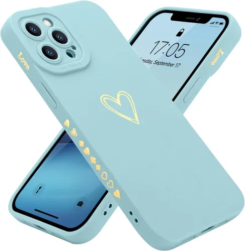 Vista 55 de Teageo Funda compatible con iPhone 12 de 6.1 pulgadas para mujeres y niñas, bonito corazón de amor de lujo