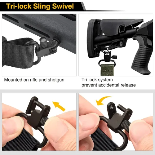 Vista 3 de CVLIFE Correa de Rifle 550 Paracord de 2 Puntos con Giratorio Tri-Lock para Caza y Exteriores