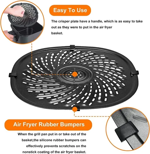 Vista 4 de Sartén para freidora de aire de 7 cuartos de galón para freidoras de aire PowerXL Gowise USA, revestimiento de doble capa mejorado para freidora
