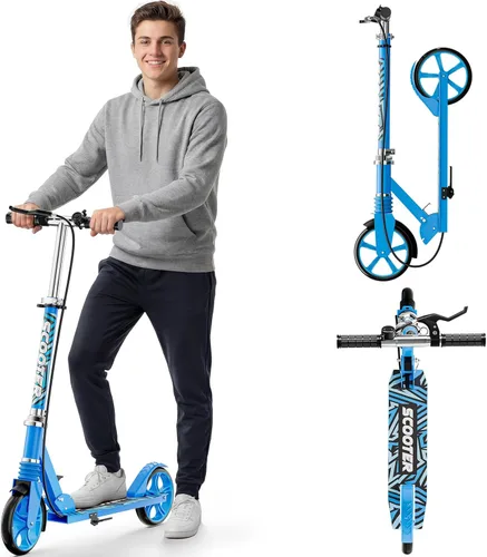 Vista 10 de Scooters for Kids 8-12, Teens & Adults - Load 240 LBS, 8-Inch Wheels, Kick Scooter with Shock Absorption System, Hand Brake & Bell, 4 Adjustable