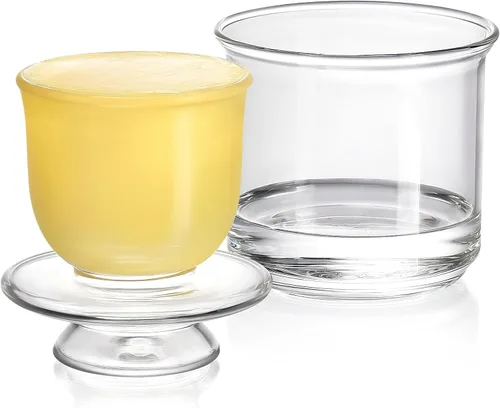 Vista 8 de Hekeieon Mantequillera de Cristal Elegante Francesa para Mantequilla Fresca y Untable, Recipiente para Mantequilla, Recipiente de Mantequilla