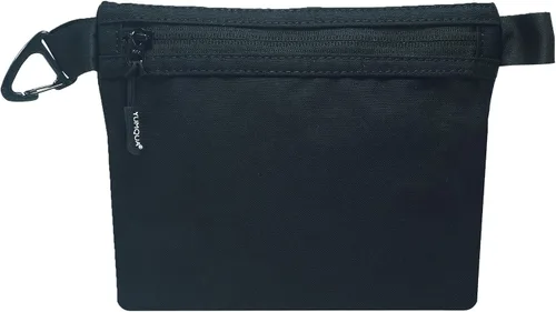 YUMQUA Bolsa con cremallera resistente al agua con clip de mosquetón, pequeña bolsa de nailon multiusos para viajes, cosméticos digitales, bolsa de