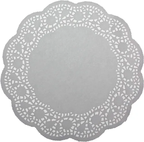 Vista 6 de LJY 120 piezas de papel redondo de encaje blanco para decoración de tartas de boda, vajilla (7.5 pulgadas)