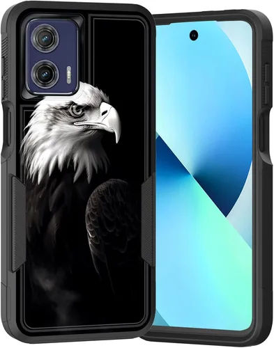 Vista 62 de para Moto G Play 4G 2024, funda de dos capas híbrida resistente y a prueba de golpes, PC duro + silicona suave protectora para Motorola Moto G Play