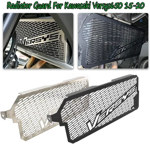 Vista 5 de Piezas de motocicleta para KLE650 VERSYS 650 Versys650 2015 2016 2017 2018 2019 2020 2021 Protector de radiador Protector de parrilla (negro)