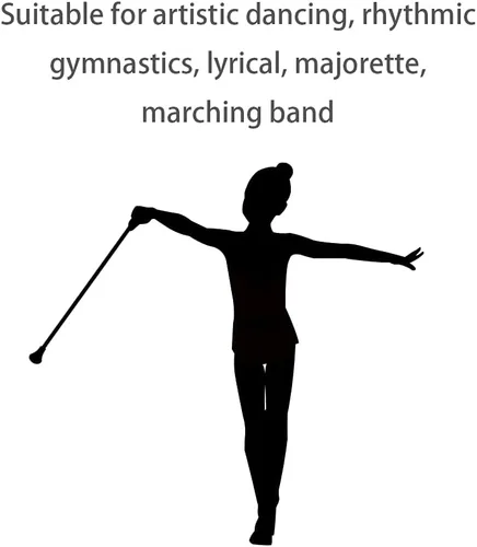 Vista 6 de Bastón giratorio de 21 pulgadas, bastón giratorio de metal para desfile de gimnasia para niños en Majorette