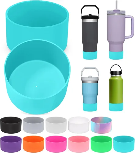 Vista 14 de PICcircuit 2 piezas para Stanley Boot, fondo de silicona para Quencher Adventure 40oz 30oz botella IceFlow 20oz 30oz y para vaso Hydroflask 12-24oz
