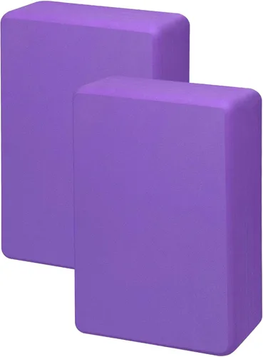 2 Pack Yoga Block, Premuim EVA Foam Block, Durable Non-slip Exersice Block for Yoga, Pilates, General Fitness, Stretching, Toning Workouts and