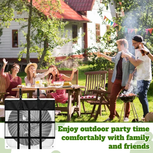 Vista 7 de Tessco for you 1 unids Caja Soporte para ventilador Caballo Stall Classic Fan Bag Hanging Web Holder Nylon Box Bolsa de heno (negro)