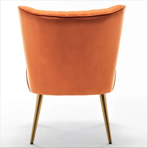 Vista 130 de Silla moderna de terciopelo para sala de estar, dormitorio o entrada, diseño elegante y cómodo sin brazos con patas de metal, color negro