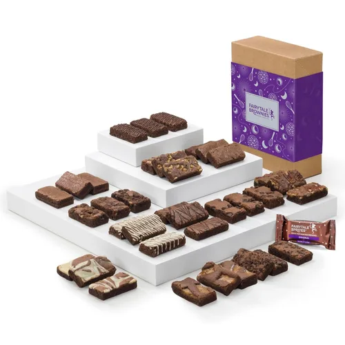 Vista 3 de Fairytale Brownies Sprite Dozen - Cesta de regalo de comida de chocolate gourmet envuelta individualmente, brownies de 3 x 1.5 pulgadas, 12 piezas