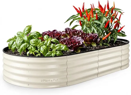 Vista 23 de Plant & Plot Camas de jardín elevadas galvanizadas para exteriores/ Jardinera elevada de 6 x 3 x 1 pie para jardinería, verduras, flores, caja