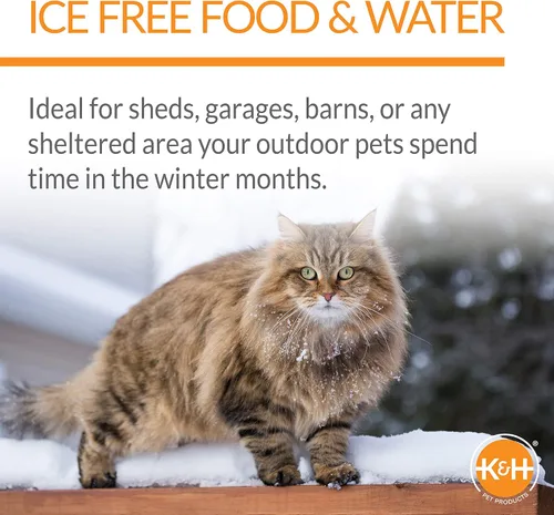 Vista 5 de K&H PET PRODUCTS - Casa climatizada para gatos de exteriores, con cuencos Café térmicos para comer, color oliva