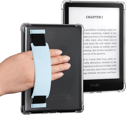Vista 15 de CoBak Funda transparente para E-Reader de 6 pulgadas 2024 y 2022 (11ª generación) con correa elástica para la mano, funda transparente de TPU suave