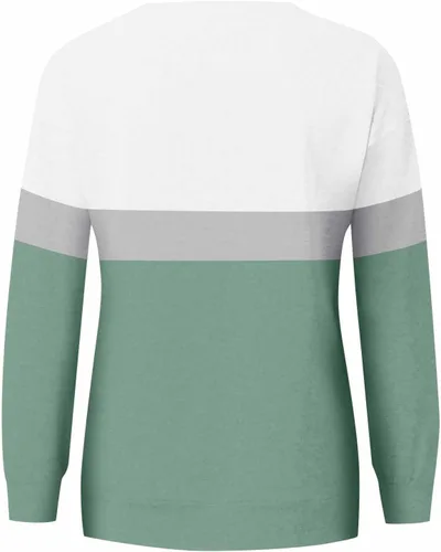 Vista 5 de Women's Colorblock Sweatshirt with Pocket, Casual Crewneck Pullover Shirts Long Sleeve Fall Tops Trendy Basic Tunic