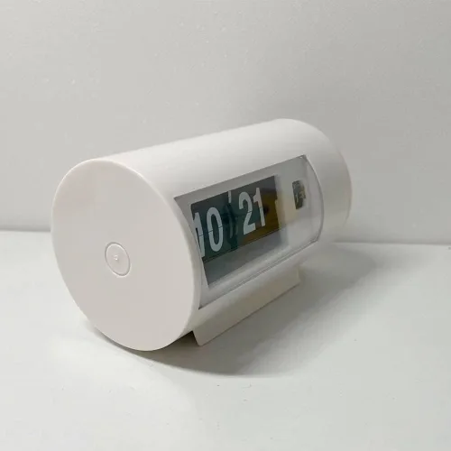 Vista 6 de BHning Reloj de mesa retro Reloj automático Flip 12 Horas AM/PM Formato Pantalla Reloj Reloj de escritorio Flip Page Turning Relojes (blanco)